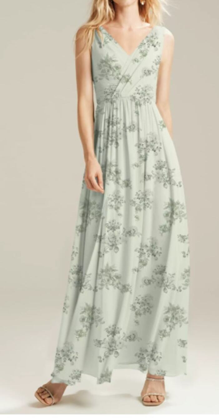 AW BRIDAL SZ 4 S Pistachio green Penoy Gertrude bridesmaid maxi dress new b32